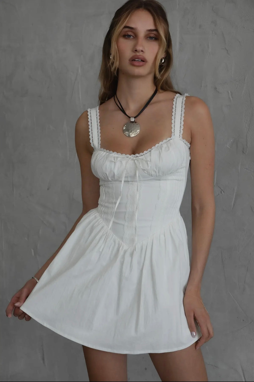 Poplin Corset Mini Dress