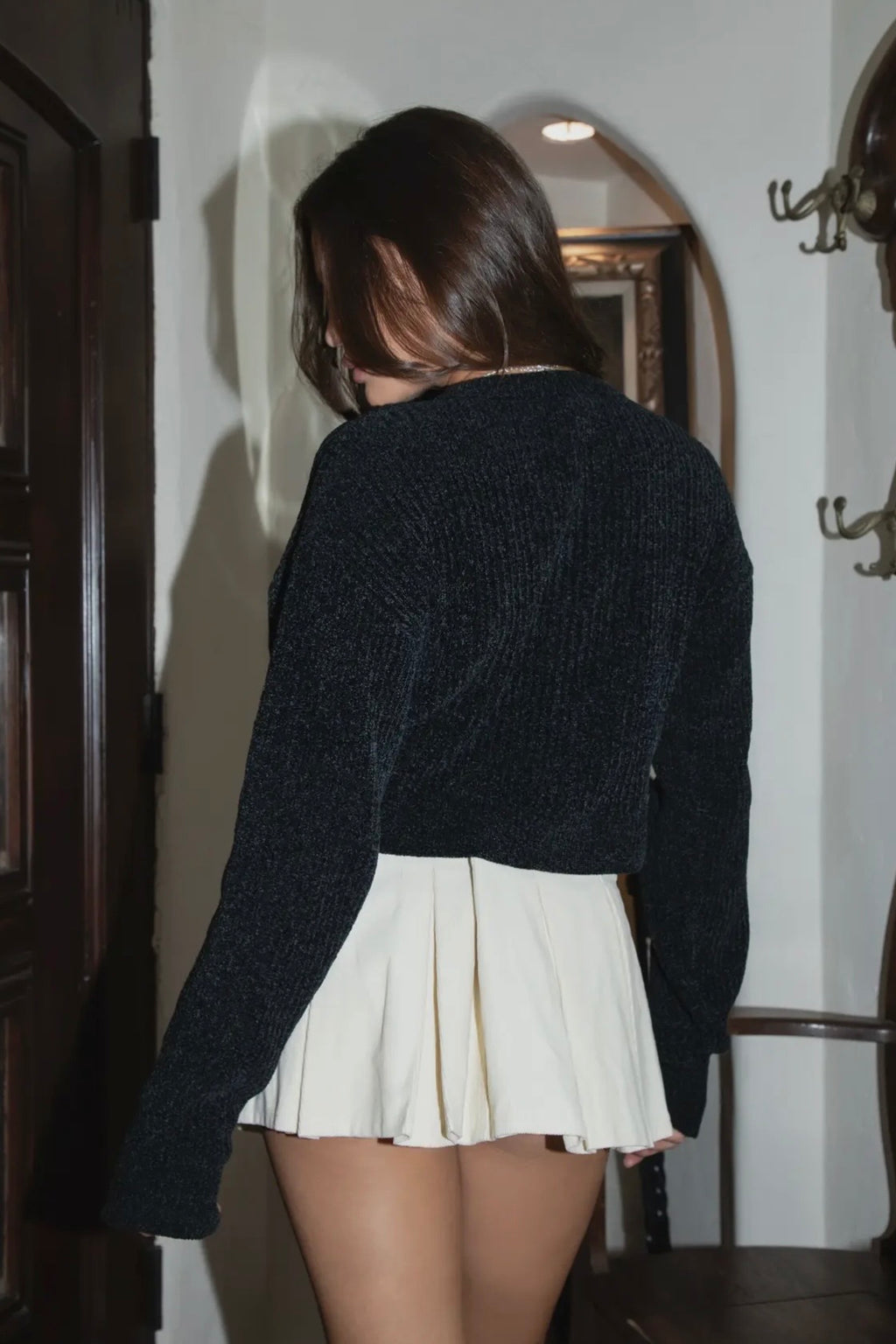 Micro Corduroy Pleated Mini Skirt with Under Shorts