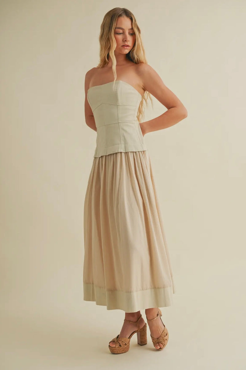 Corset Lined Strapless Dress