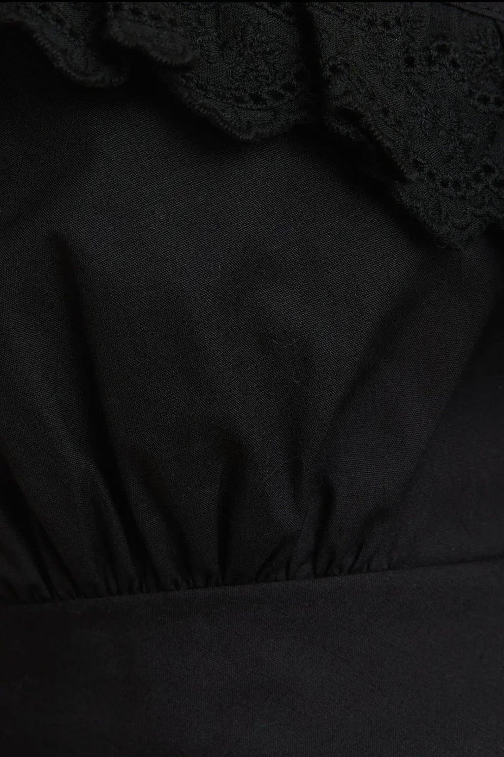Black Lace Ruffle Shoulder Trim Detail Cami Top