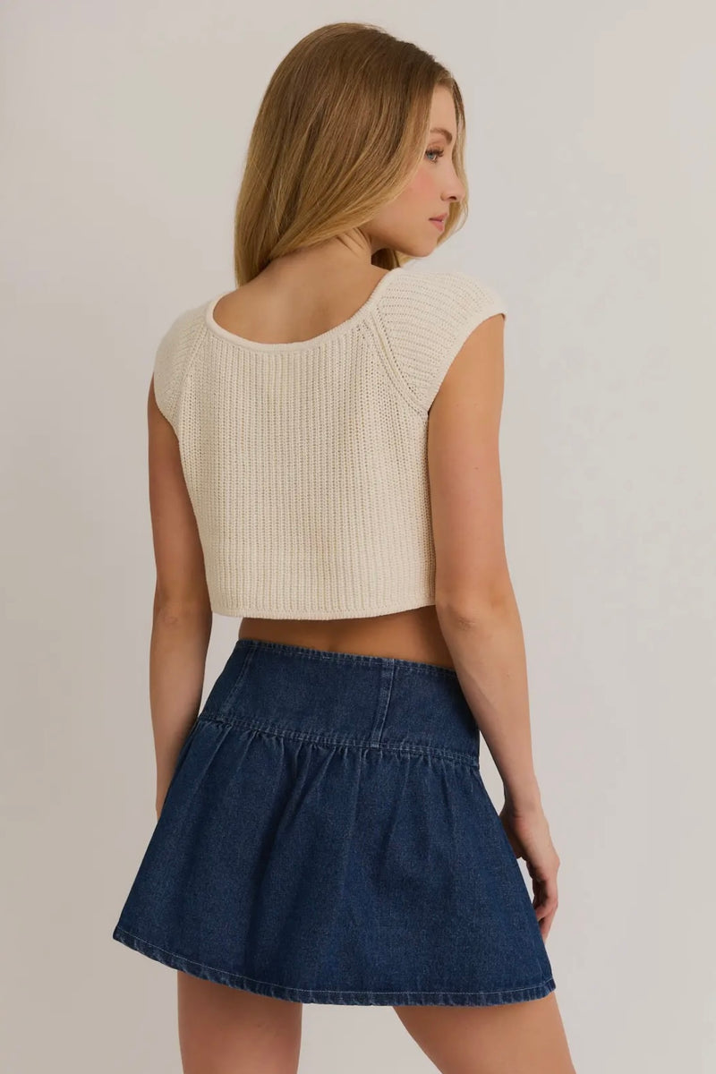 Front Tie Sleeveless Sweater Cardigan