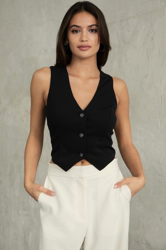 Noir Sleeveless Vest