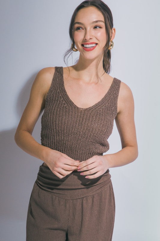 Knitted Twist Back Tank Top