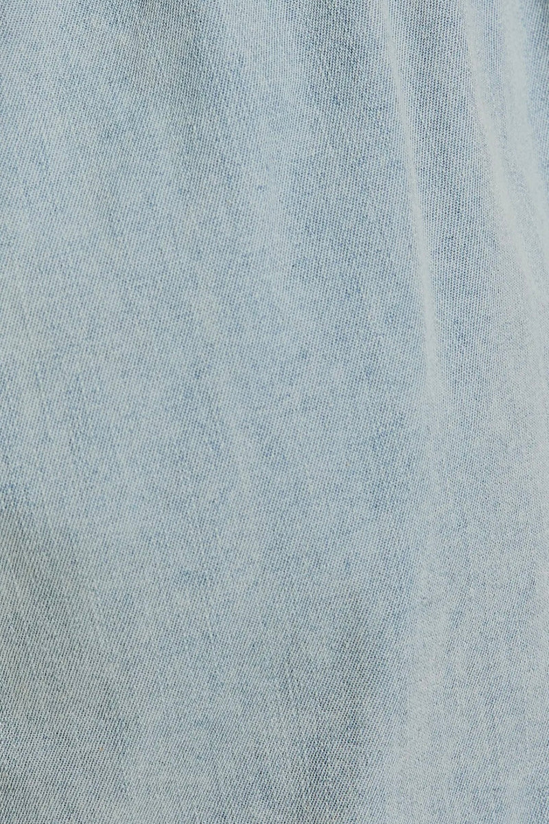 Back Tie Denim Romper