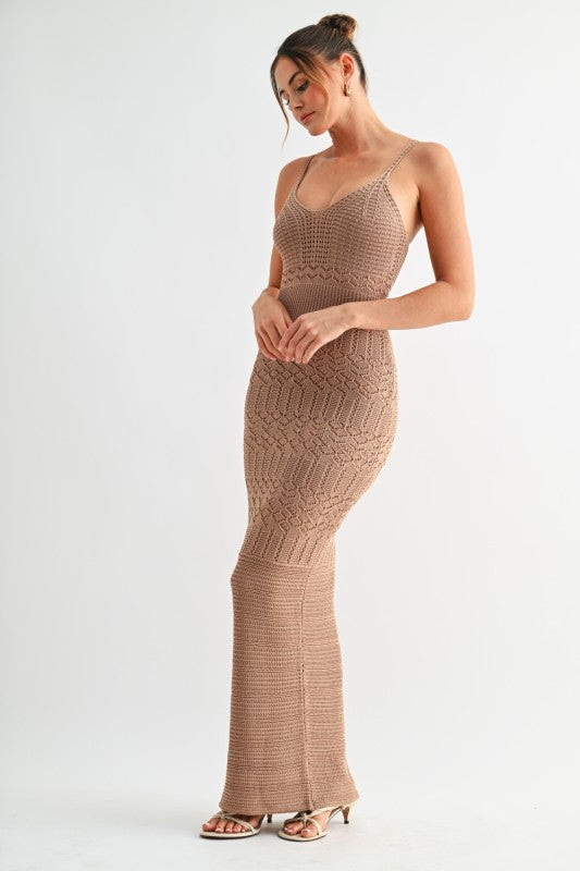Sculpted Horizon Knit Maxi Dress