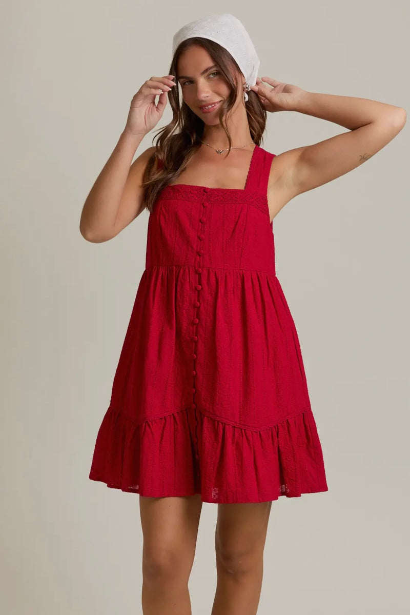 Sleeveless Mini Dress with Trim Detail