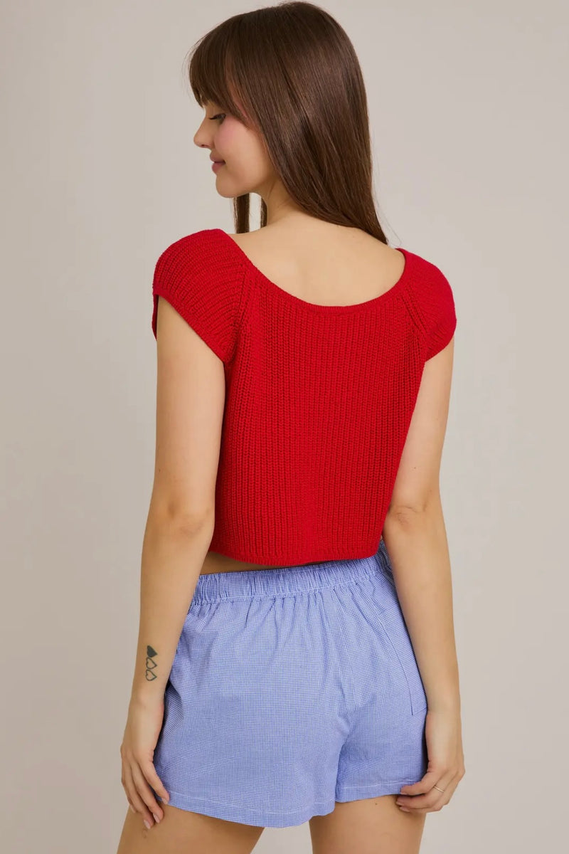 Front Tie Sleeveless Sweater Cardigan