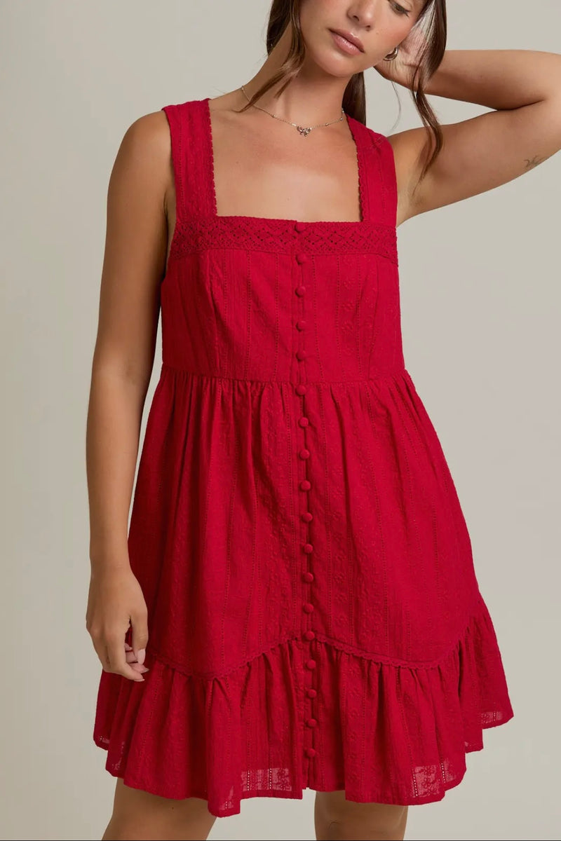 Sleeveless Mini Dress with Trim Detail