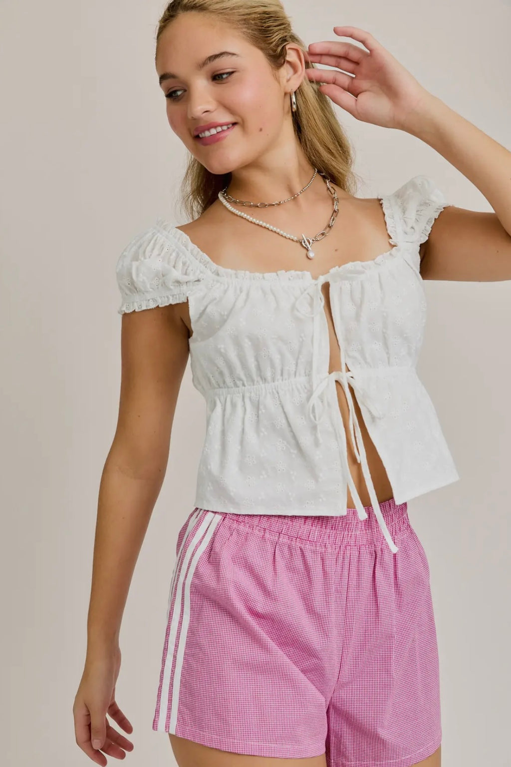 Cap Sleeve Square Neck Open Top