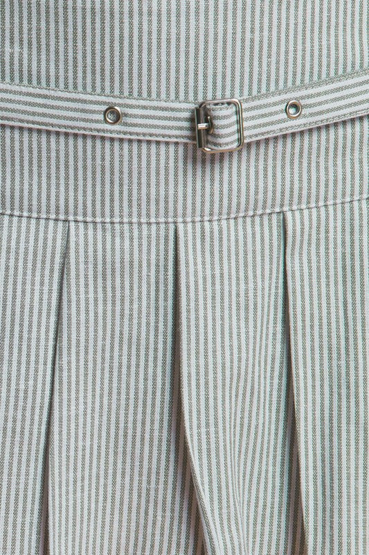 Striped Pleated Skirt