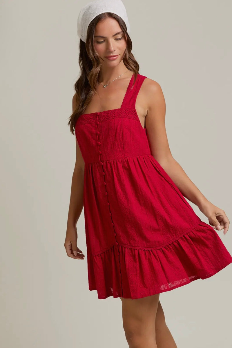 Sleeveless Mini Dress with Trim Detail