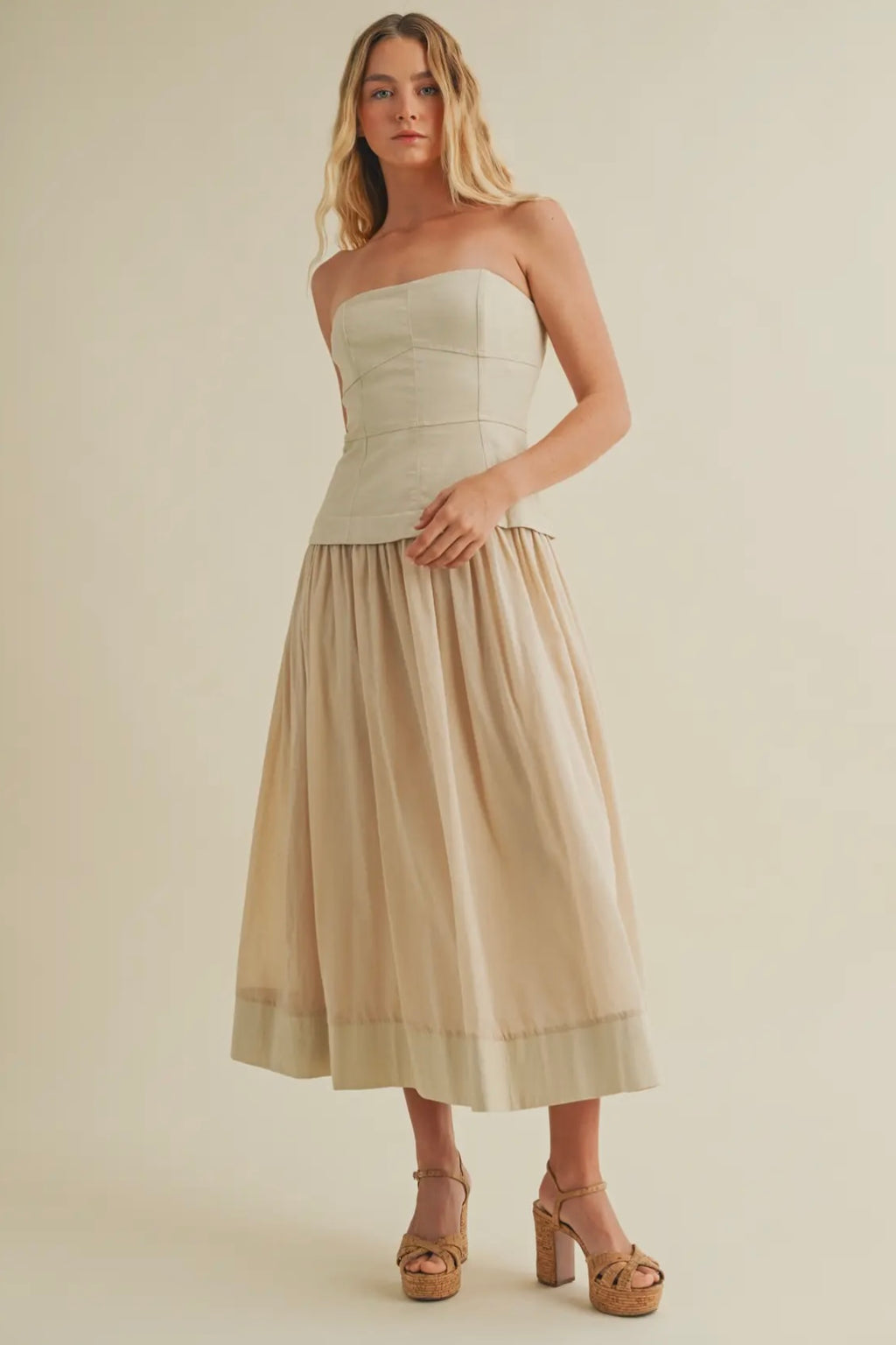 Corset Lined Strapless Dress