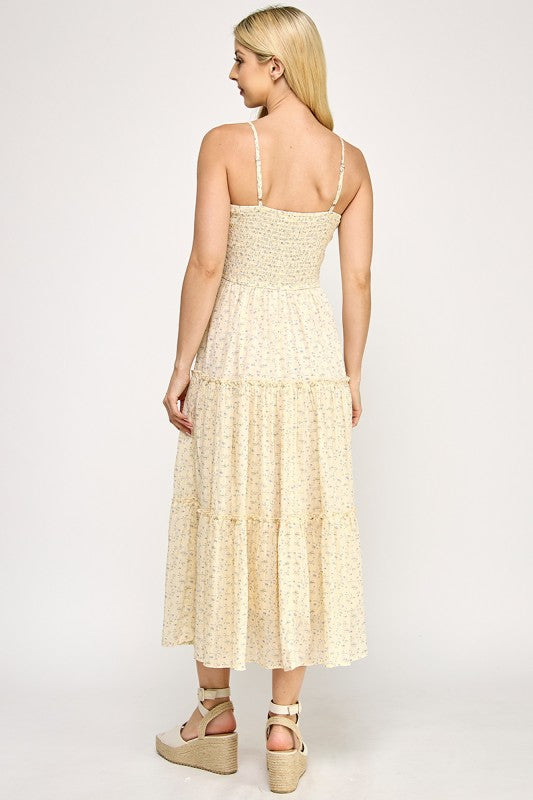 Floral Tiered Midi Dress