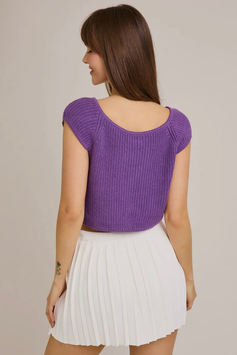 Front Tie Sleeveless Sweater Cardigan