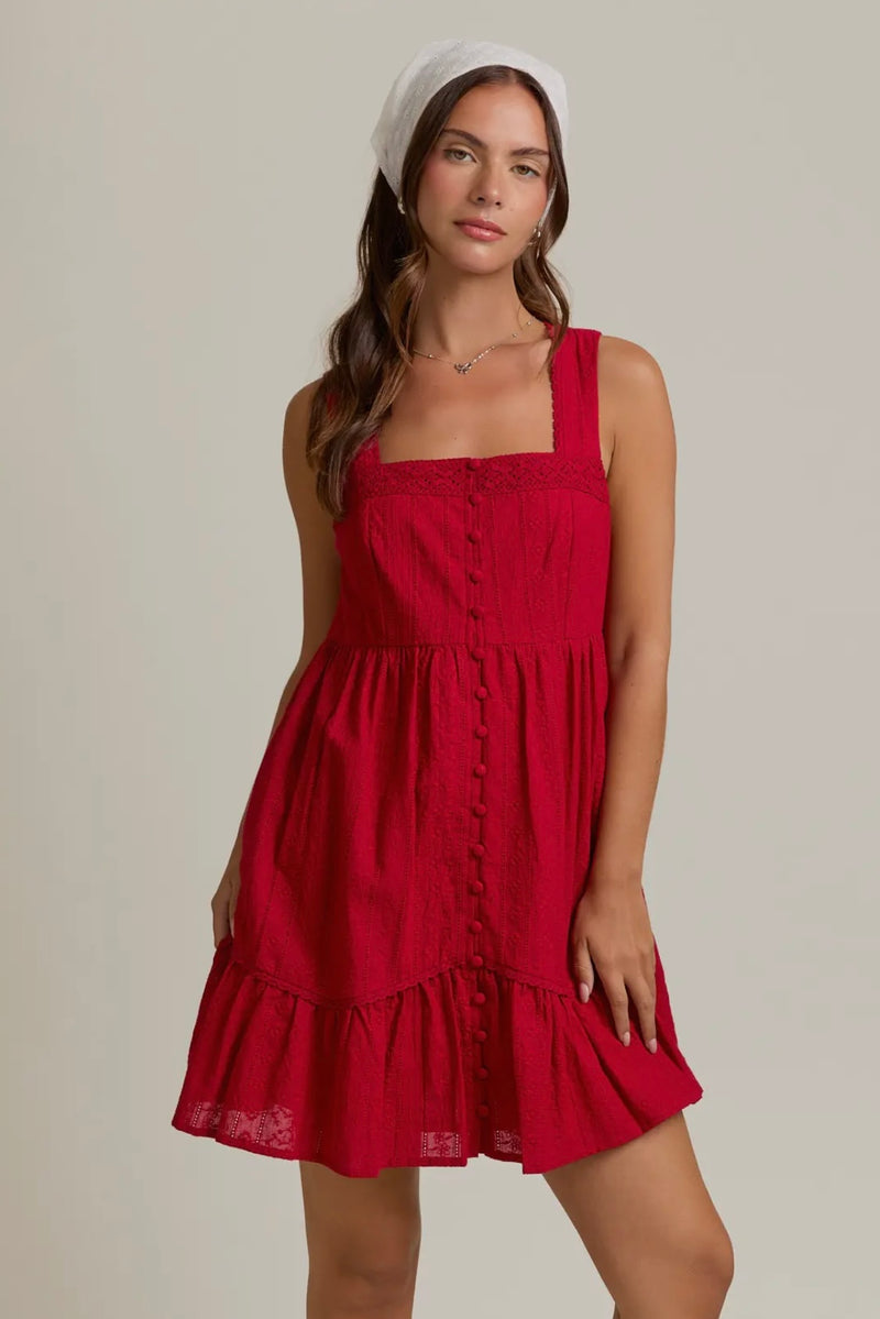 Sleeveless Mini Dress with Trim Detail
