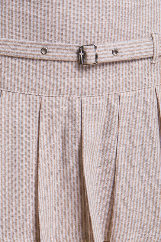 Striped Pleated Skirt