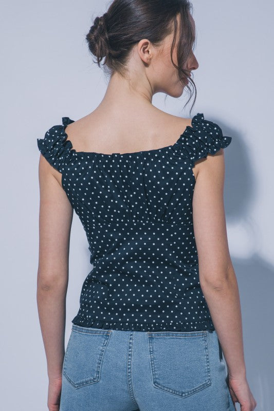 Polka Dot Ruffle Sleeve