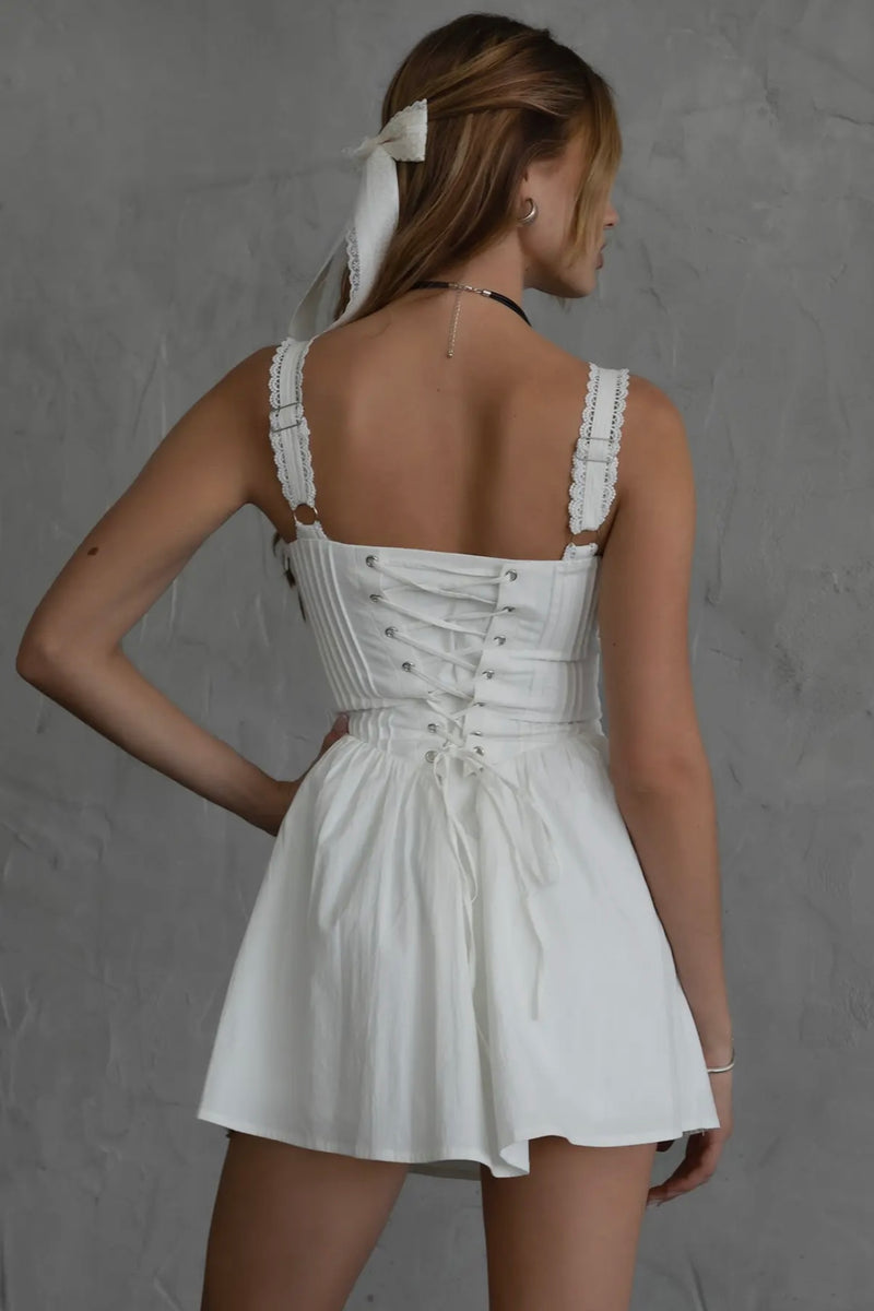 Poplin Corset Mini Dress