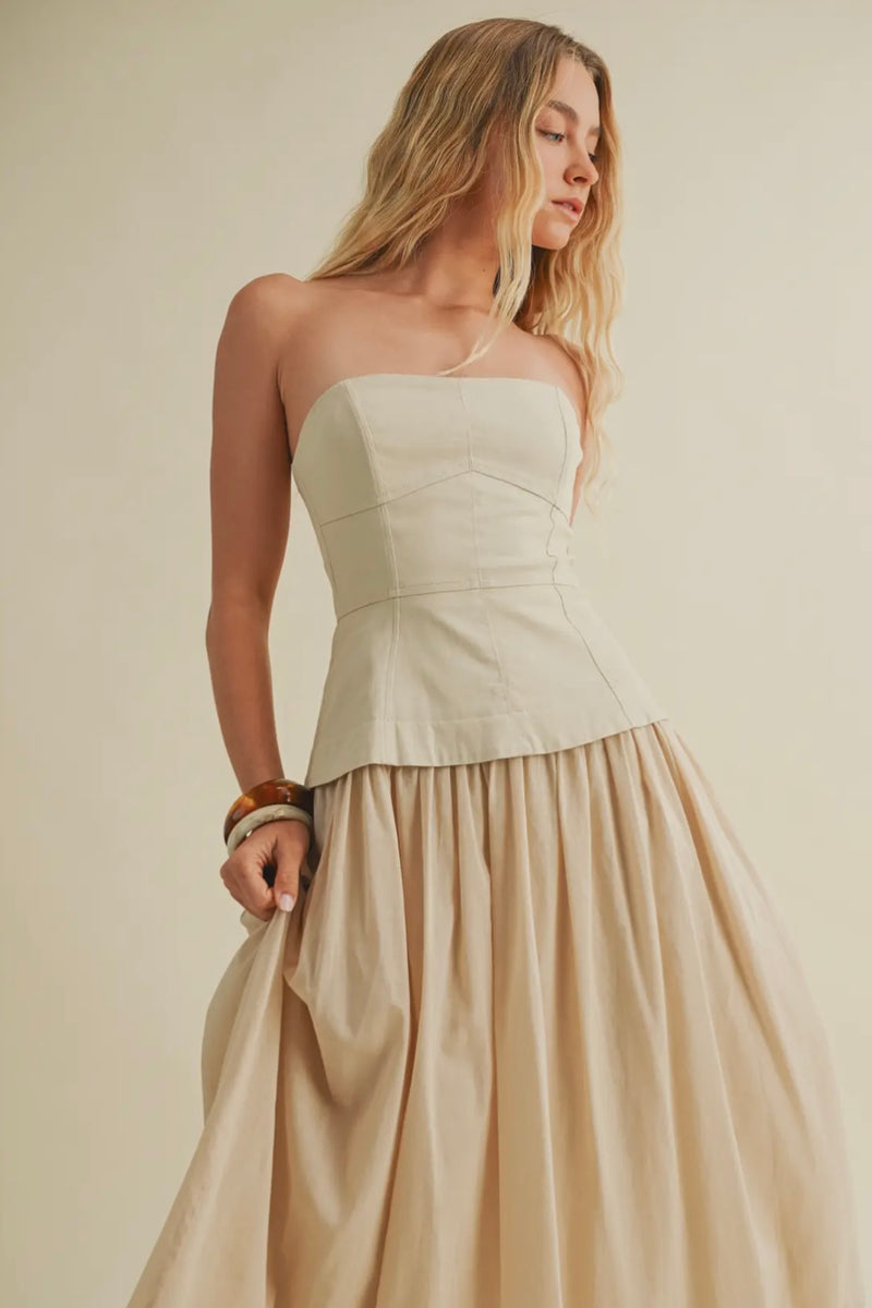 Corset Lined Strapless Dress
