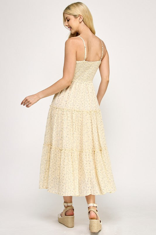 Floral Tiered Midi Dress