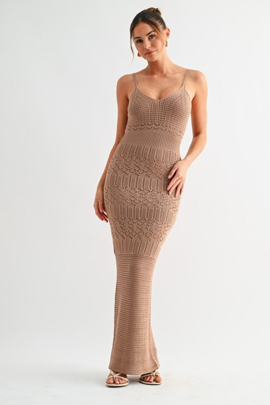 Sculpted Horizon Knit Maxi Dress