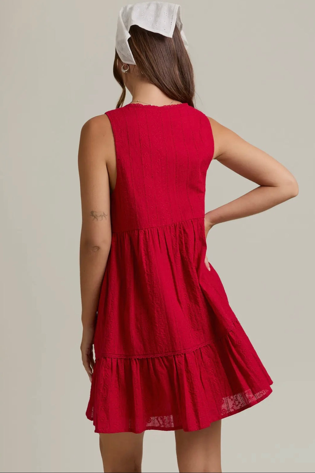 Sleeveless Mini Dress with Trim Detail