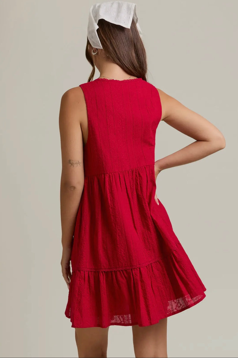 Sleeveless Mini Dress with Trim Detail
