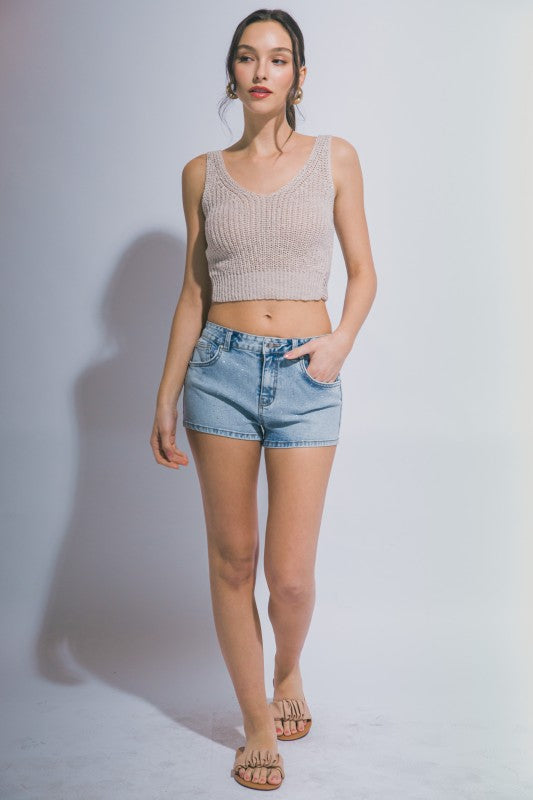 Knitted Twist Back Tank Top