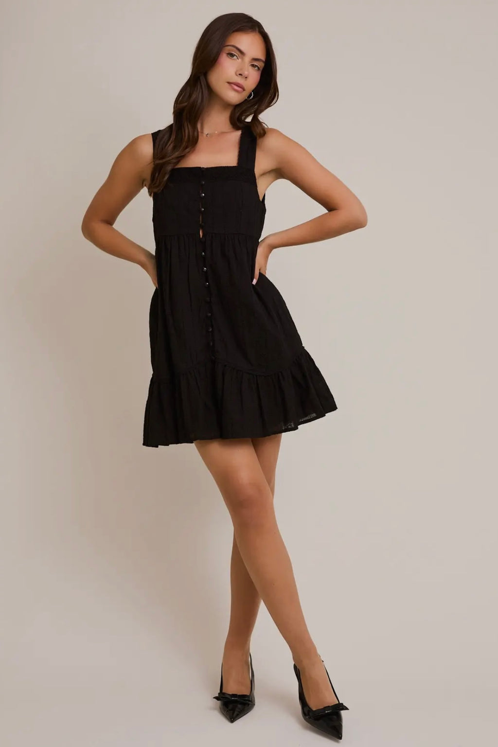 Sleeveless Mini Dress with Trim Detail