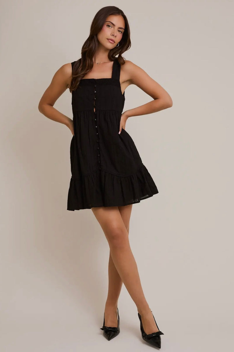 Sleeveless Mini Dress with Trim Detail
