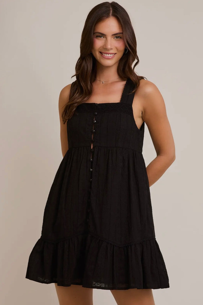 Sleeveless Mini Dress with Trim Detail