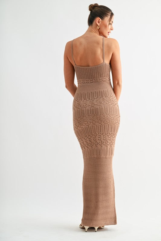 Sculpted Horizon Knit Maxi Dress