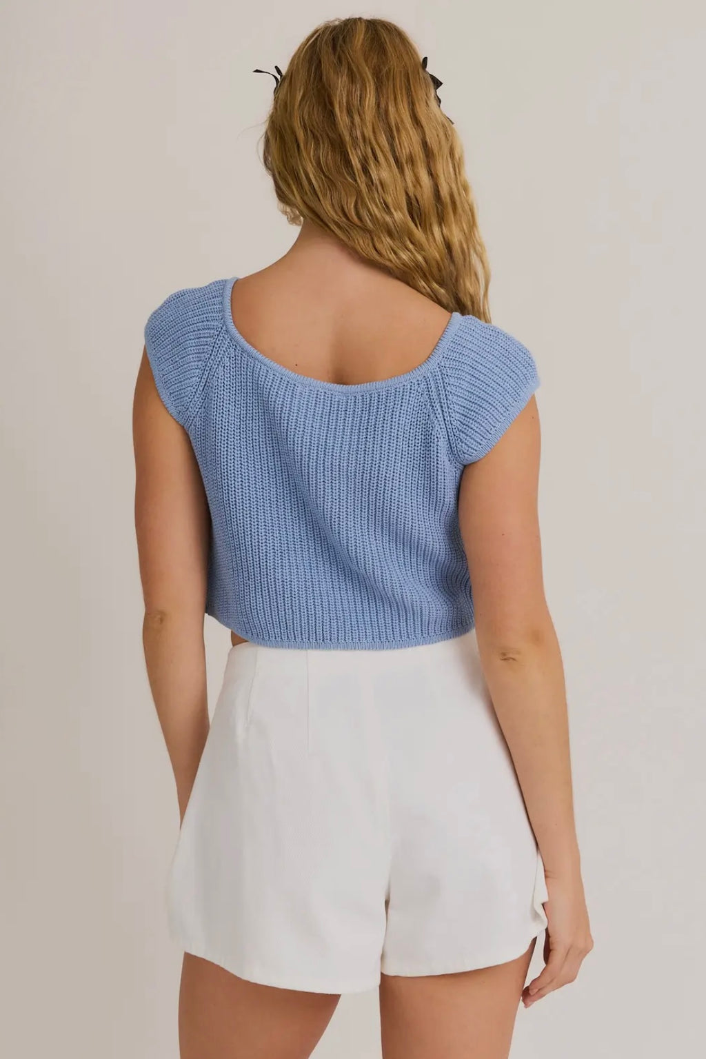 Front Tie Sleeveless Sweater Cardigan