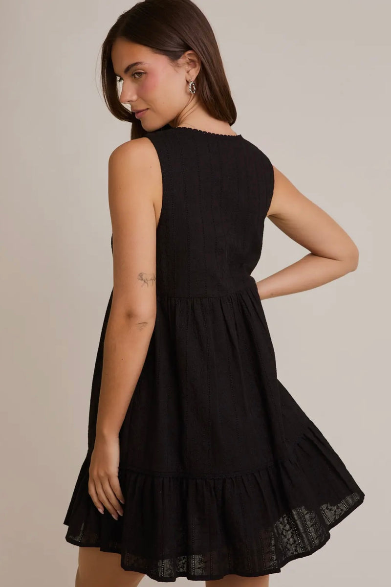 Sleeveless Mini Dress with Trim Detail
