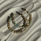 Matte Amazonite Hoop Earrings