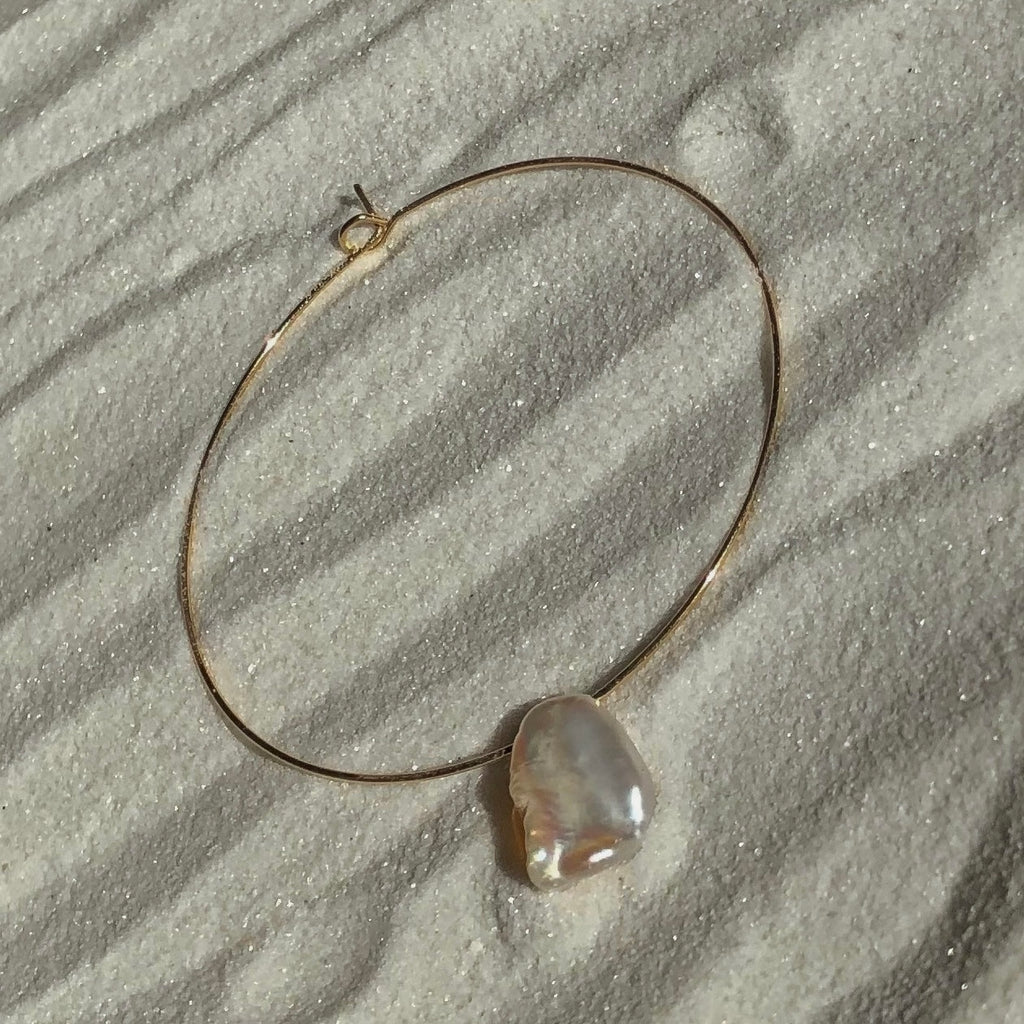 Abalone Gold Hoop Earrings