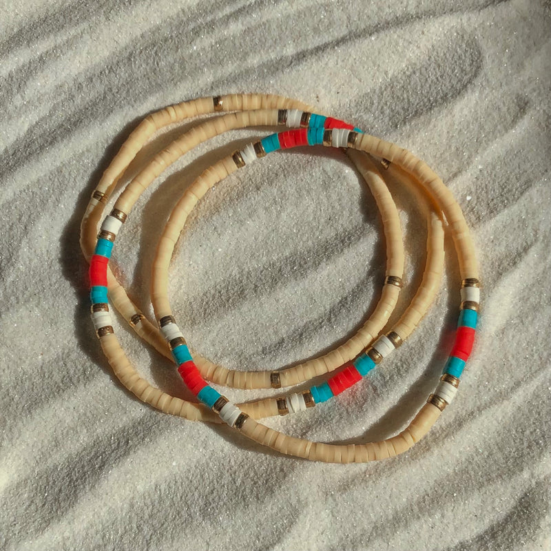 Three American Indian Themed Beaded Bracelets