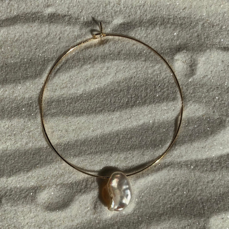 Abalone Gold Hoop Earrings