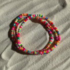 Three Stretchy Colorful Beaded Bracelets