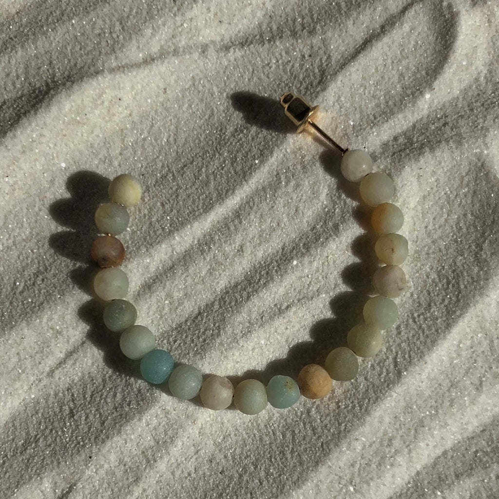 Matte Amazonite Hoop Earrings