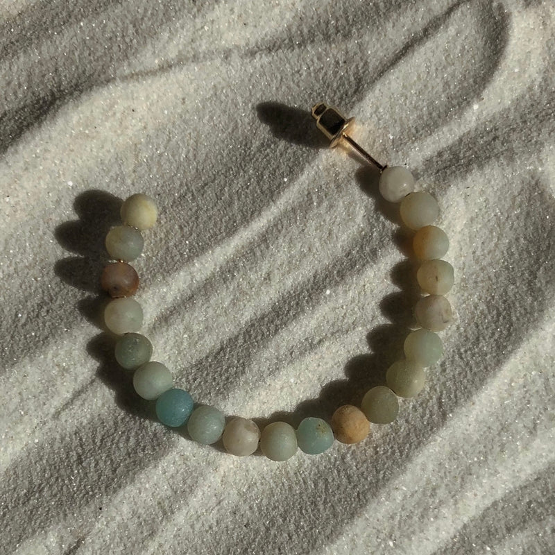 Matte Amazonite Hoop Earrings