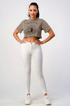 Mineral Washed Short Sleeve Crop Top