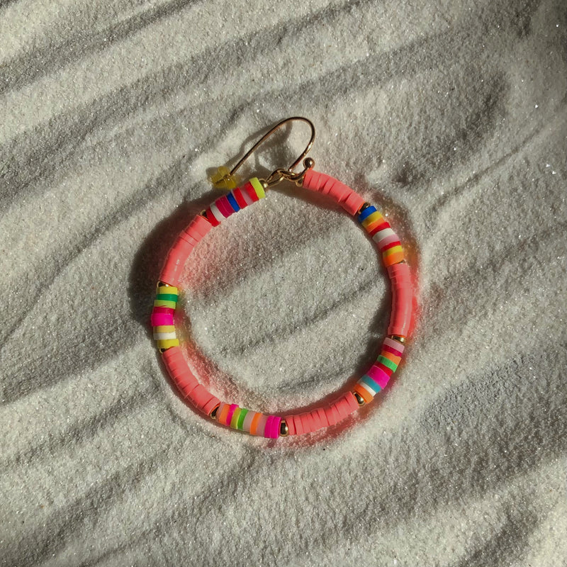 Colorful Beaded Hoop Earrings