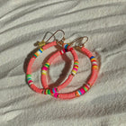 Colorful Beaded Hoop Earrings