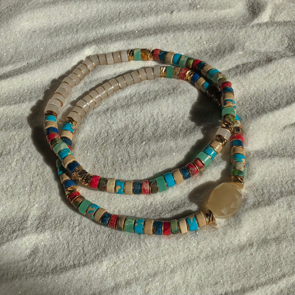 Two Stretchy Boho Beaded Bracelets